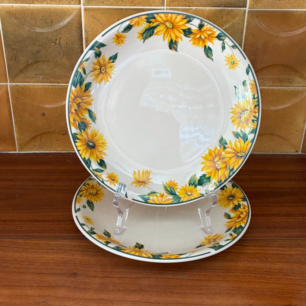 Thomson Pottery Sunflower Salad Plate 7 3/4" Set of 2